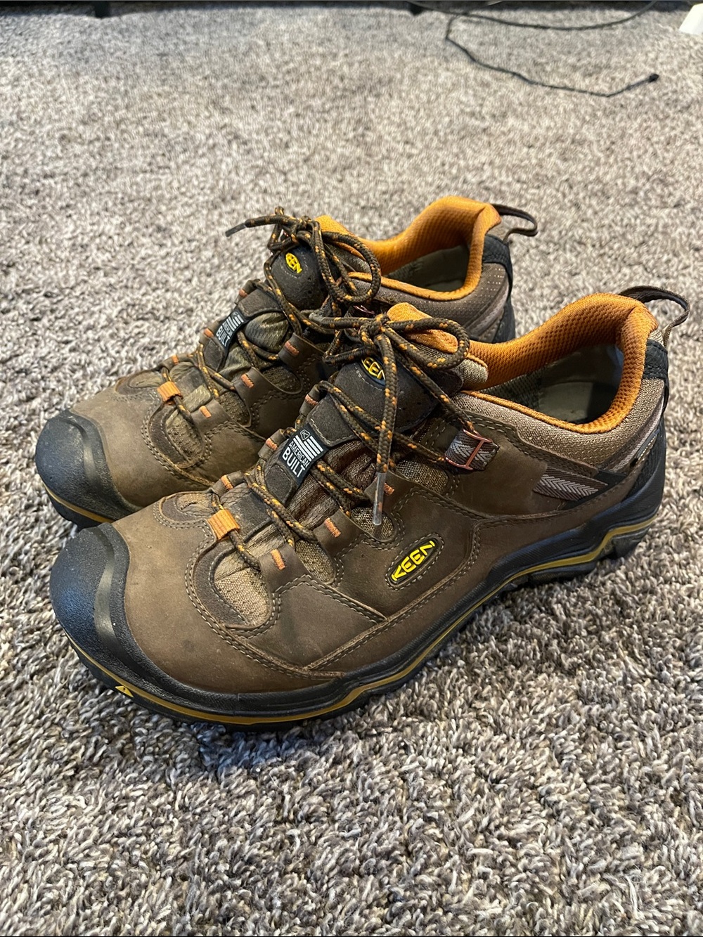 Keen Brown and Orange Men’s Low-Cut Hiking Boots